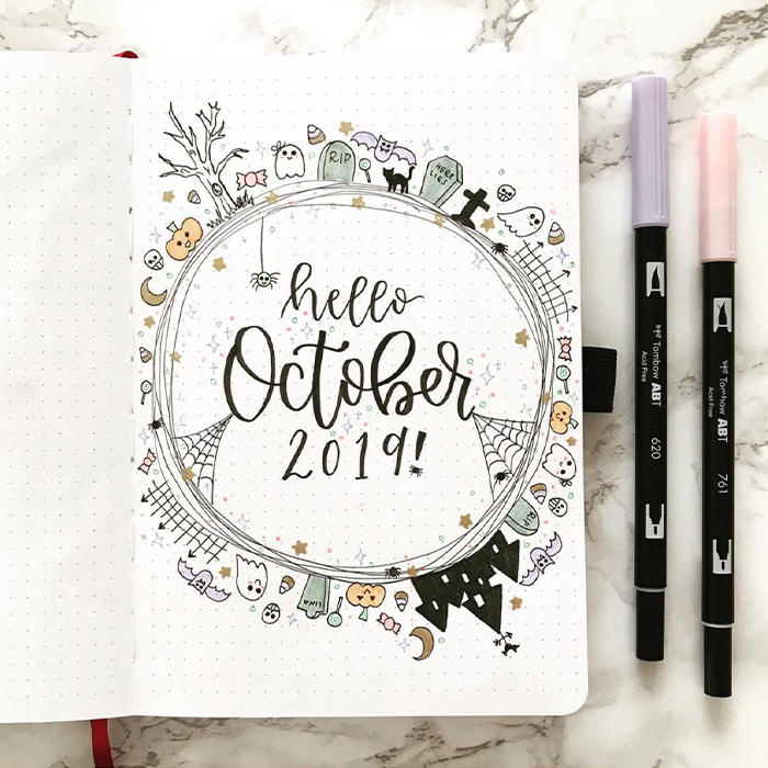 October Bullet Journal Ideas - Cover Pages & Themes | Joliecious